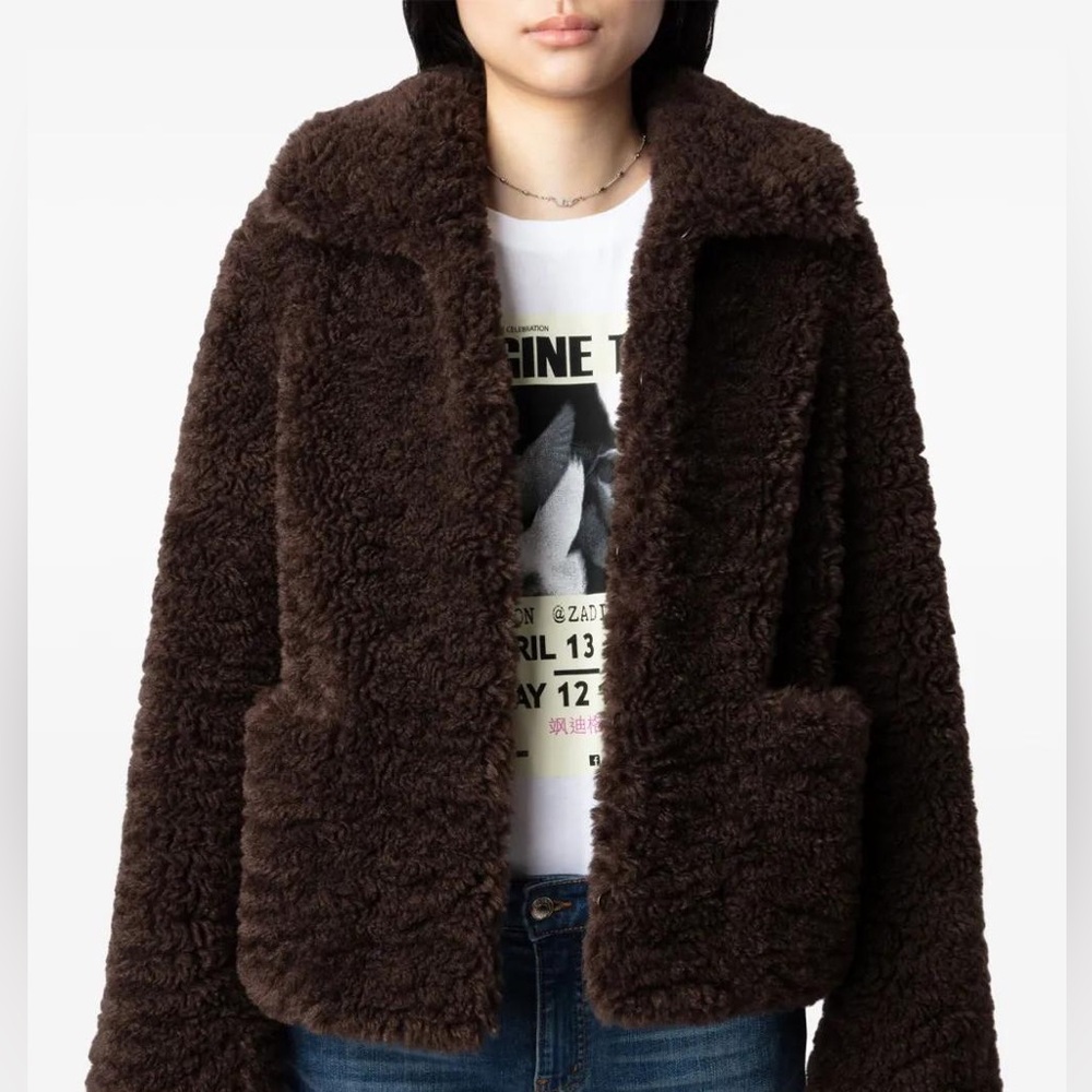 Zadig & Voltaire Dark Brown Teddy Jacket